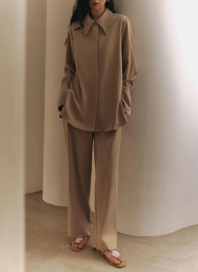 Lichi  Straight trousers with elasticated waistband for Women | Best Price UAE